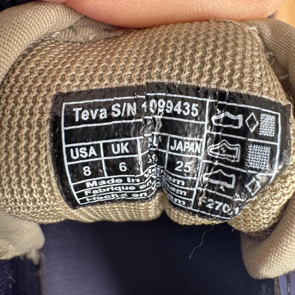 Teva Shoes Womens 8 Gray Navy Mesh Water Walking Athletic Sneakers 1099435 - Picture 3 of 11
